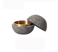 Cendrier à cigares Cendrier en forme de boule de ciment cendrier en acier inoxydable avec couvercle cendrier portable for bureau restaurant vérandas décorations for la maison Cendrier pour fumeurs(Gri