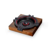 Cendrier à cigares, cendriers à cigares for hommes, plateau à cigares en métal avec cendrier à base de bois massif for la décoration de la maison/bureau/bar/terrasse(Black)