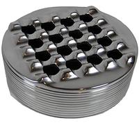 Cendrier à cigares en aluminium avec couvercle pour homme - Durable - Fait à la main - 16 trous - Pour l'intérieur et l'extérieur - Résistant au vent - Rond - Pour cigares et cigares (Chrome)