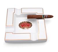 Cendrier À Cigares En Céramique,Carré,Laguna,4 Supports,1 Fente Gênante,Table,Grand Cendrier Pour La Maison Avec Boîte - Type White Ashtray