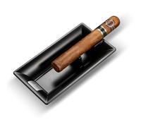 Cendrier à cigares en métal avec double support pour cigares, cendrier d'extérieur incassable pour la maison, le bureau, la table, le patio (Noir)