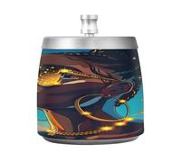 Cendrier africain cool pour femme avec couvercle coupe-vent en acier inoxydable inodore sans fumée pour la maison, le bureau, la table, la terrasse, l'extérieur, le balcon