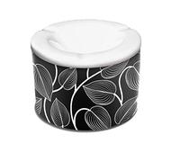 Cendrier anti-odeur Feuilles Noir et Blanc