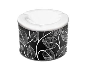 Cendrier anti-odeur Feuilles Noir et Blanc