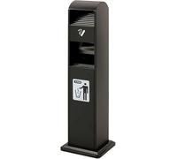 Cendrier avec colonne Grande poubelle d'extérieur avec poubelle haute capacité for mégots de cigarettes, bureaux, restaurants, argent durable, commercial(Black)