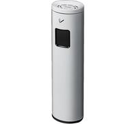 Cendrier avec colonne Poubelle d'extérieur en acier inoxydable de haute qualité avec couvercle, for jardin, arrière-cour, bureau, restaurant, durable et élégante(White)
