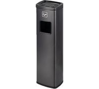 Cendrier avec colonne Poubelle d'extérieur sur pied en acier inoxydable, broyeur à cigarettes for terrasse, jardin, bureau, restaurant, hôtel, bar, durable(Matte Black)