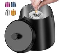 Cendrier avec couvercle - Cendrier pour fumeurs de cigarettes, cendrier sans fumée avec petit cendrier portable pour intérieur et extérieur, cendrier extérieur coupe-vent en métal avec couvercle