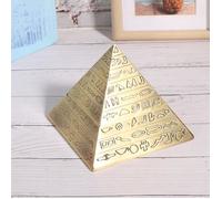 Cendrier avec couvercle ornements de bureau rétro cadeaux à fumer forme de pyramides égyptiennes, en métal(Bronzé)