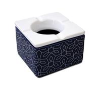 SUD TRADING Cendrier marocain en céramique bleu - Hauteur 7 cm - Profondeur 10 cm - Largeur 10 cm