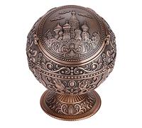 Cendrier Boule, Cendrier Rond Vintage Antique, Cendrier en Métal, pour le Bureau (château de cuivre)