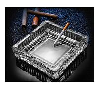 Cendrier Kucemo - Grand cendrier en verre de luxe pour cigarettes et cigares - Grand cendrier pour fumoir extérieur - Décoration de restaurant - 17,8 x 17,8 cm