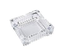 Cendrier carré européen en verre transparent, 12 x 11,94 x 4 cm, petit cendrier à cigares pour salon, bureau, bar, décoration intérieure de restaurant, cadeau pour homme