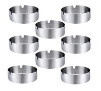 Cendrier, cendrier en acier inoxydable, cendrier de table portable moderne, rond, empilable, utilisé dans les restaurants, les bars, l'extérieur, les chambres, 8 pièces