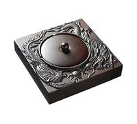 Cendrier Cendrier en bois d'ébène avec couvercle, grand modèle personnalisé de dragon et de phénix, cendrier rétro, stockage de cendres pour la maison ou le bureau