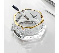 Cendrier Cendrier en verre de cristal, cendriers for Cigarettes, cendrier moderne décoratif Portable for bureau à domicile, Patio intérieur et extérieur Cigarettes Cendrier