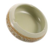 Cendrier Céramique Rond Antique Grosse Capacité pour Études Bureau | Récipient à Mégots, Usage Polyvalent, Jaune, Style Rétro, Ornement Discret