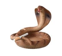 Cendrier Cobra - Porte-cigares en forme de serpent - Design réaliste en résine - Décoration créative pour la maison et le bureau, cadeau personnalisé unique (marron)