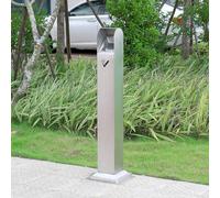 Cendrier commercial sur pied - Design en acier inoxydable durable pour les zones à fort trafic comme les centres commerciaux et les hôtels