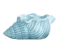 Cendrier Coquillage en Céramique Bleu, et Créatif Décoratif | Surface Lisse, Finition Polie, des Projections, pour Bureau, Salle de Réunion et Espace Fumeur