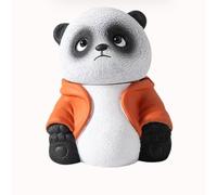 Cendrier créatif Panda - Grande boîte de rangement coupe-vent pour cigares et bijoux - Cendrier unique en ciment en forme de panda avec couvercle pour décoration de maison et de bureau - Accessoire