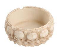 Cendrier de Bureau Halloween en Résine Crâne Décoratif pour Maison | Surface Lisse, Base Stable sans Bavure, Style Fantaisie, Beige, pour Intérieur et Décoration