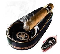 Cendrier de cigare pour hommes en céramique 12x2.6x1in cendrier en élégant plateau stable plateau accessoires de cigares pour les cadeaux voiture bureau à domicile pour hommes