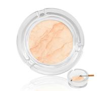 Cendrier de luxe en verre marbré orange pastel pour cigarettes - Cendrier décoratif portable pour la maison et le bureau