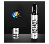 Cendrier de Petite Taille Rechargeable par USB, Porte-Cigarette portatif Paresseux Qui ne Laisse Pas Tomber Les Cendres, cendrier à Manchon pour Cigarette, Allume-Cigare de Conduite(Silver)