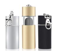Cendrier de Poche 3Pcs Mini Cendrier Anti Odeurs avec Porte-Clés Anti Odeur en Métal Facile à Emporter pour Les Fumeurs et Voyageur Extérieur comme Porte-Clés Noir Argent Or 9 * 4 * 2cm