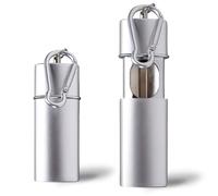 Cendrier de poche anti-odeur avec couvercle - Cendrier de voyage portable - 3,2 x 8,5 cm - Pour voiture, voyage, camping - Argenté