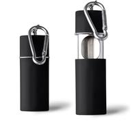 Cendrier de poche anti-odeurs avec couvercle - Cendrier de voyage portable 3,2 x 8,5 cm - Cendrier à emporter - Pour voiture, voyage, camping - Noir