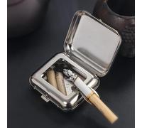 Cendrier de poche carré portable en métal coupe-vent pour voyage intérieur extérieur
