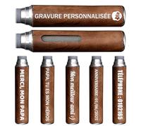 Cendrier de Poche Personnalisé avec Texte Nom Logo Gravé, Cendrier Portable, Cendrier de Poche Anti Odeur pour Voiture Exterieur Jardin Bureau, Cadeau Fete des Peres (Marron Foncé)
