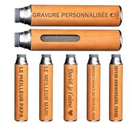 Cendrier de Poche Personnalisé avec Texte Nom Logo Gravé, Cendrier Portable, Cendrier de Poche Anti Odeur pour Voiture Exterieur Jardin Bureau, Cadeau Fete des Peres (Marron Clair)