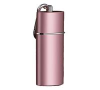 Cendrier de poche portable, en métal ABS ignifuge de qualité supérieure, anti-odeur, avec porte-clés, tube d'élimination des mégots de cigarettes, or rose, taille unique