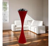 Cendrier de sol pour cigarettes - Récipient à cigarettes en acier inoxydable, cendrier commercial en métal avec couvercle (rouge)