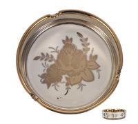 Cendrier de Table Rond en Céramique Plaqué Titane, avec Repose-cigare | Base Épaissie Stable, Finition Lustrée Résistante aux Rayures, Rainures Internes Anti-débordement, Blanc