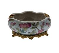 Cendrier de voiture Cendrier rond européen en céramique avec cendrier créatif en cuivre rétro salon table de bureau ornements