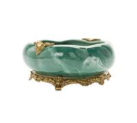 Cendrier de voiture Cendrier rond européen en céramique avec cendrier créatif en cuivre rétro salon table de bureau ornements