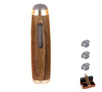 Cendrier de voiture en bois de noyer, porte-cigarette portable en bois de noyer, cendrier d'intérieur anti-vol pour voiture, pour les voyages, la maison, le bureau, les voitures (Gold)