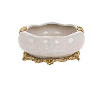 Cendrier de voiture européen rond en céramique avec cuivre créatif rétro salon table basse bureau ornements