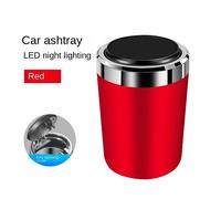 Cendrier De Voiture Portable Avec Lampe À Led,Lumière Automatique,Doublure En Métal,Presse Pour Ouvrir Le Couvercle,Cigare,Pièces De Rechange Automobiles - Type Rouge