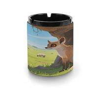 Cendrier de voiture suricates près des grottes - Cendrier portable résistant au vent - Convient pour salon, chambre à coucher, salle de conférence, bureau et décoration intérieure de voiture