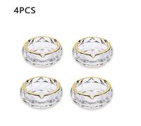 Cendrier Décoratif En Verre À Bord Doré,Cendrier Rond En Diamant,Dessus De Bureau À Domicile - Type 4pcs