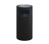 Cendrier d'extérieur avec base lestée, seau intérieur amovible, récipient de collecte de mégots de cigarettes, pour jardin, cour, maison, terrasse, bureau (noir 1)