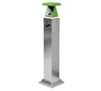 Cendrier d'extérieur en Acier Inoxydable avec Couvercle, Poubelle à Cigarettes Personnalisable pour Fumeurs, Support métallique Commercial Durable, Design argenté et Vert résistant aux intem