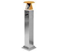 Cendrier d'extérieur Personnalisable en Acier Inoxydable avec Couvercle - Cendrier à Cigarettes Durable pour Usage Commercial, Support en métal résistant à la Pluie (Argent et Orange)