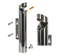Cendrier d'extérieur pour cigarettes et cigares, station de fumage murale pour usage commercial - Cendrier haut et coupe-vent en acier inoxydable pour terrasse