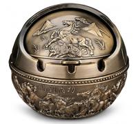 Cendrier drôle cendrier anti-odeur drôle avec couvercle rotatif petit décor sphérique en alliage de bronze succès.